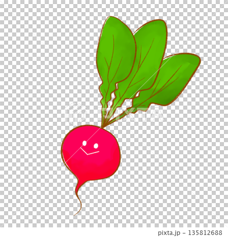 にこにこあか野菜｜ゆるかわラディッシュ 135812688