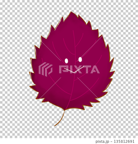 Smiling Red Vegetables | Cute and Relaxed Red Shiso 135812691