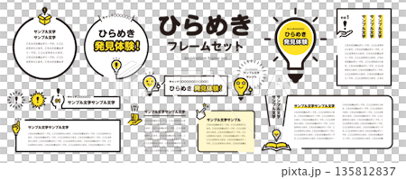 Inspiration, light bulb, discovery frame material set (title, heading, frame) / yellow Inspiration, light bulb, discovery frame material set (title, heading, frame) / yellow 135812837