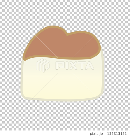 ハート型ホワイトチョコレートのイラスト ハート型ホワイトチョコレートのイラスト 135813121
