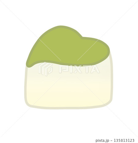 ハート型ホワイトチョコレートのイラスト ハート型ホワイトチョコレートのイラスト 135813123