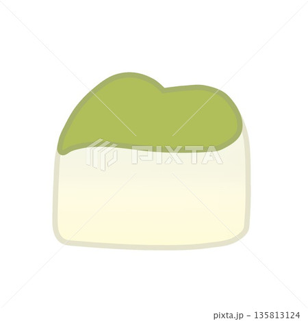 ハート型ホワイトチョコレートのイラスト ハート型ホワイトチョコレートのイラスト 135813124