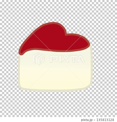 Heart-shaped white chocolate illustration 135813128