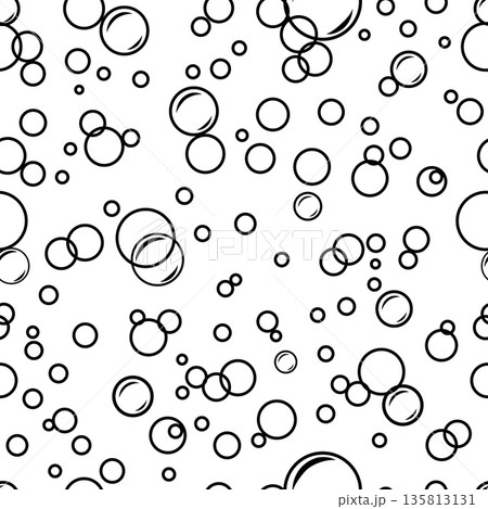 A pattern of black and white water bubbles. Hand-drawn linear sketch bubbles with shimmer. Isolated vector illustration of a water drop. A pattern of black and white water bubbles. Hand-drawn linear sketch bubbles with shimmer. Isolated vector illustration of a water drop. 135813131