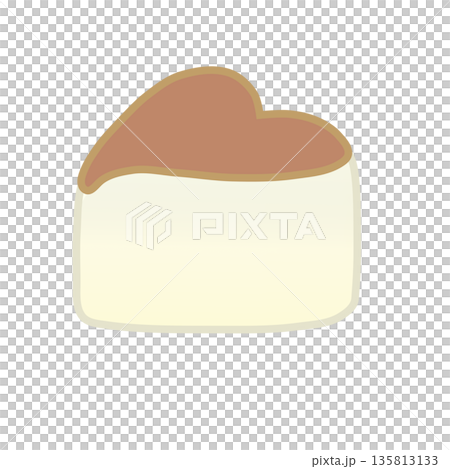 Heart-shaped white chocolate illustration 135813133