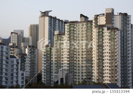 This is a view of an apartment in Korea. This is a view of an apartment in Korea. 135813394