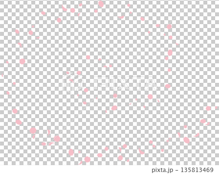 螺旋状に花びらが舞う桜吹雪のイラスト 135813469