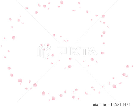 螺旋状に花びらが舞う桜吹雪のイラスト(グラデーション) 螺旋状に花びらが舞う桜吹雪のイラスト(グラデーション) 135813476