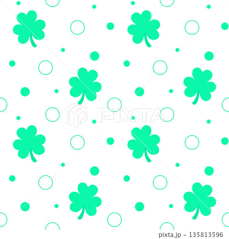 Simple green Shamrock clover leaf pattern for lucky Saint Patricks Day background Simple green Shamrock clover leaf pattern for lucky Saint Patricks Day background 135813596