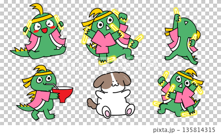 卓柏卡布拉和狗狗角色插畫套裝，用螢光筆為他們最喜歡的角色加油助威 135814315