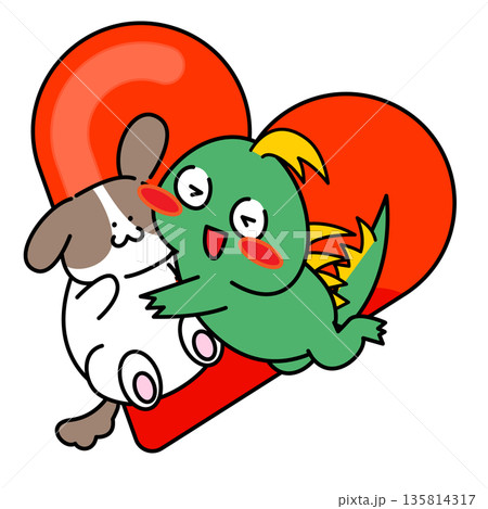 花束を持って緊張するチュパカブラのかわいいキャラクターイラスト 花束を持って緊張するチュパカブラのかわいいキャラクターイラスト 135814317