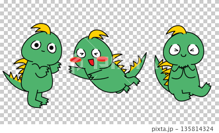 感情と動きで表現するチュパカブラのポーズバリエーションイラスト 135814324