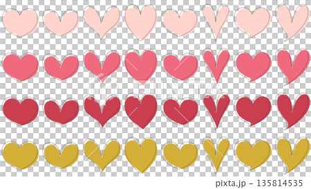 A simple, cute, pop design heart-shaped material set 135814535