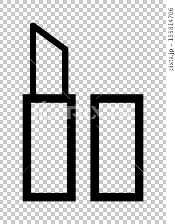 簡單的胭脂(唇膏)線條圖標 簡單的胭脂(唇膏)線條圖標 135814706