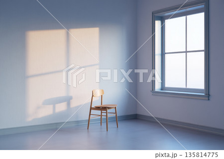 white room with window and white wall 135814775