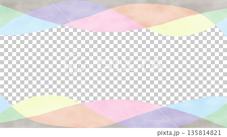 Watercolor-style curved frame simple background 135814821