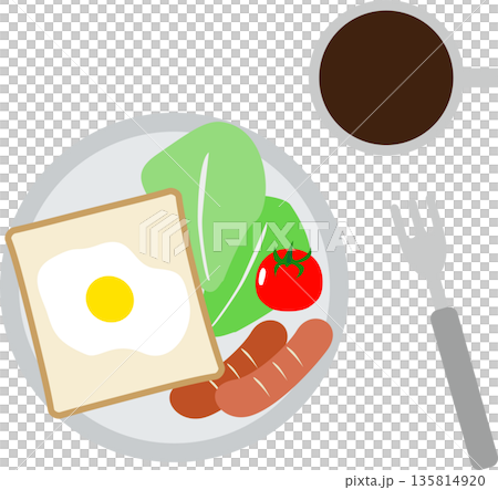 洋風朝食のイラスト素材 135814920