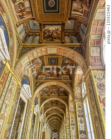 The luxurious interiors of the Raphael Loggia in the Hermitage Museum in St. Petersburg, Russia. The luxurious interiors of the Raphael Loggia in the Hermitage Museum in St. Petersburg, Russia. 135815463