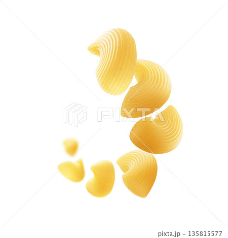 Italian pasta levitating on a white background Italian pasta levitating on a white background 135815577