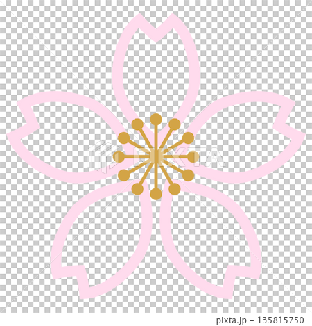 シンプルな桜の素材-1-2 シンプルな桜の素材-1-2 135815750