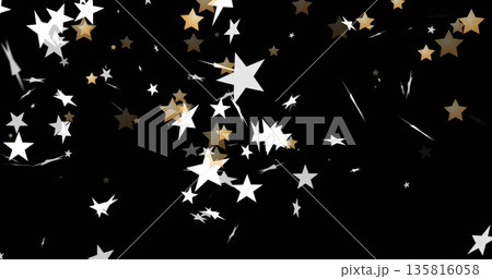 Image of stars on black background at christmas Image of stars on black background at christmas 135816058