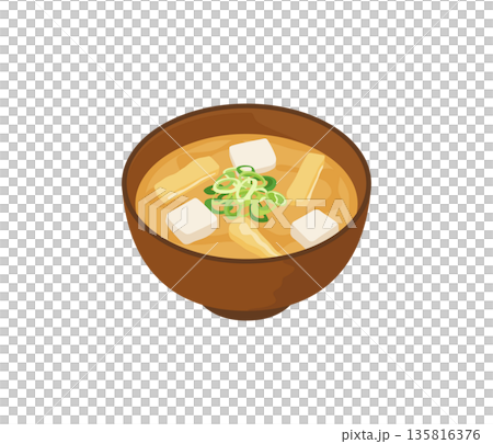 Miso soup, flat illustration 135816376