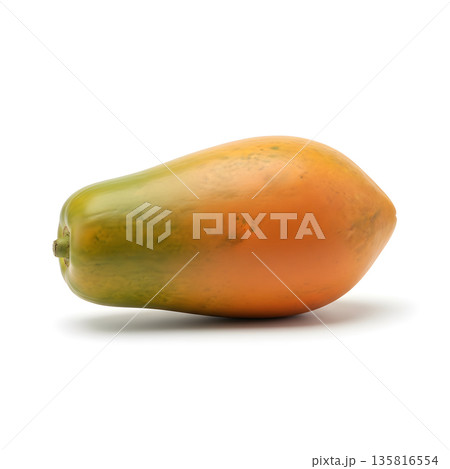 Papaya Fruit Whole Papaya Fruit Horizontal Side View 135816554