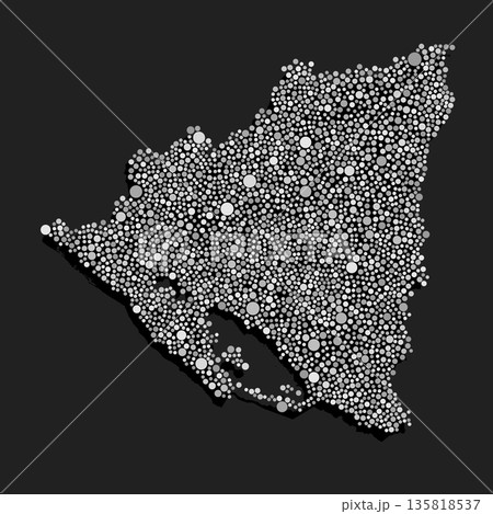 Creative map of Nicaragua from random grey dots Creative map of Nicaragua from random grey dots 135818537