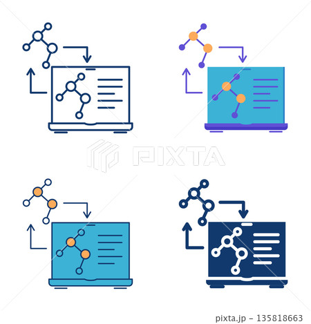 Digital twin icon set Digital twin icon set 135818663