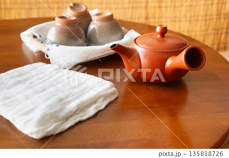 ちゃぶ台の蚊帳布巾　台布巾 135818726