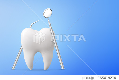 Dental clinic presentation template with tooth Dental clinic presentation template with tooth 135819210