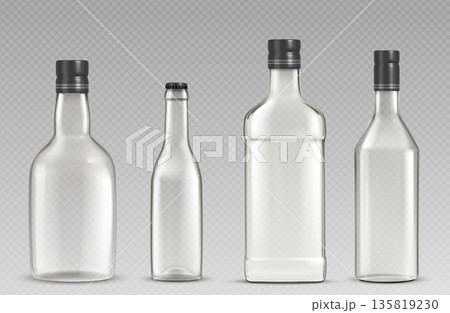 Alcohol drink bottles on transparent background Alcohol drink bottles on transparent background 135819230