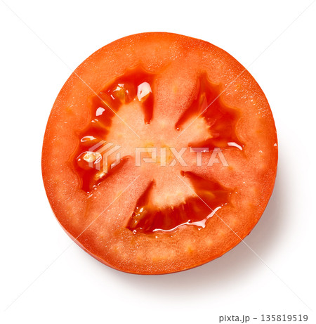 slice of fresh red tomato slice of fresh red tomato 135819519
