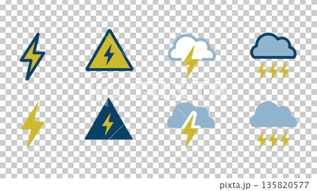 Lightning related icon illustration set 135820577