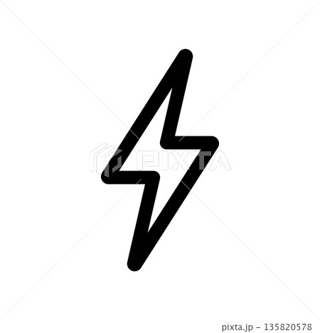 シンプルな雷のアイコンイラスト 135820578