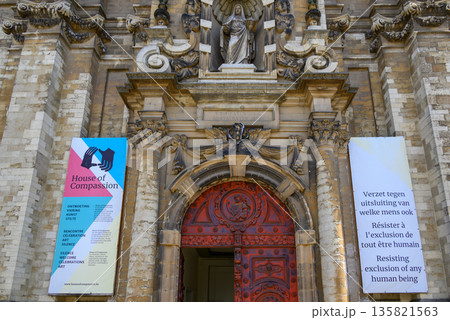 House of Compassion in Church of St. John the Baptist at the Beguinage in central Brussels, Belgium 135821563