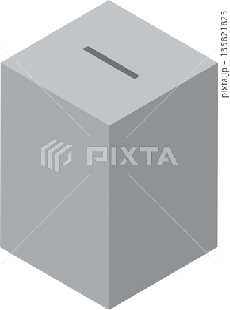選挙と投票を表現した投票箱のアイソメトリックイラスト 選挙と投票を表現した投票箱のアイソメトリックイラスト 135821825