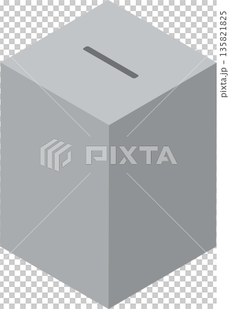選挙と投票を表現した投票箱のアイソメトリックイラスト 選挙と投票を表現した投票箱のアイソメトリックイラスト 135821825