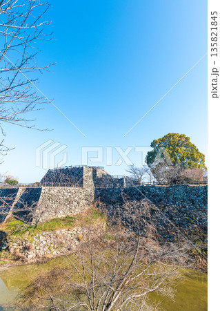 五十間馬場跡から眺める郡山城天守台の風景 135821845
