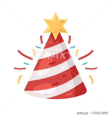 Illustration of party hat 135821905