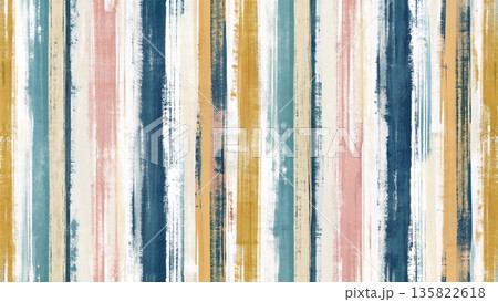 modern retro vertical stripe pattern expressive hand-painted brush strokes 135822618