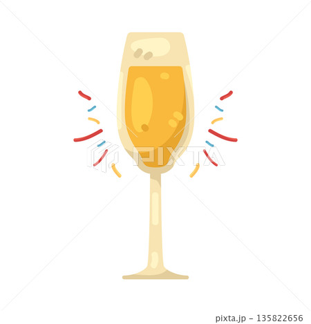 Illustration of champagne glass 135822656