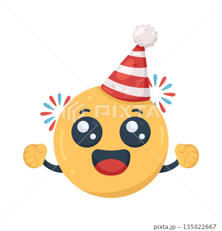 Illustration of Emoji Celebrating New Year 135822667