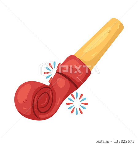 Illustration of party whistle 135822673