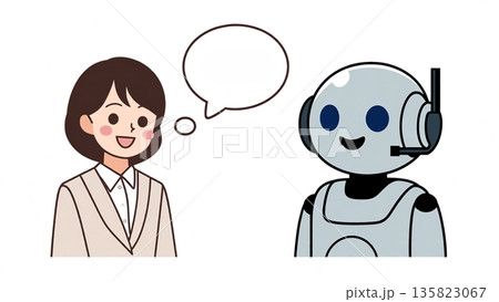 AIと人間のビジネス共生イメージ 135823067