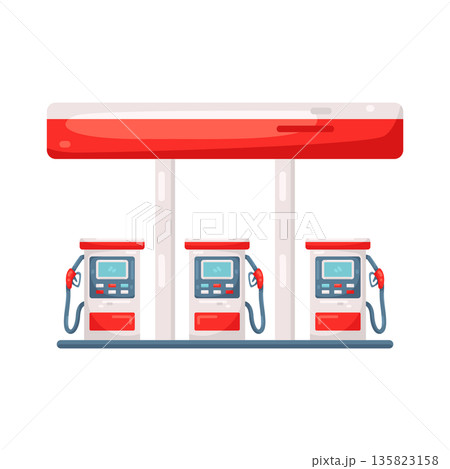 Illustration of gas station Illustration of gas station 135823158