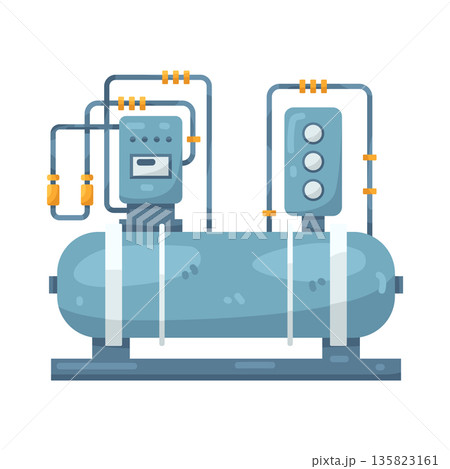 Illustration of Industrial Air Compressor 135823161