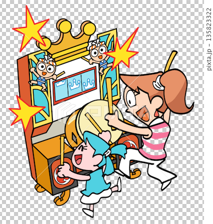 太鼓のゲームで遊びまくる 135823322