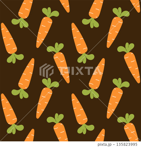 Seamless pattern with carrots. Flat vector illustration 135823995
