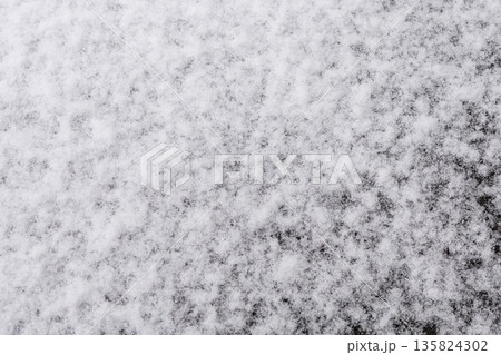 Snow blankets the ground in a city setting during the morning. The scene shows fresh snowflakes resting on various surfaces and streets Snow blankets the ground in a city setting during the morning. The scene shows fresh snowflakes resting on various surfaces and streets 135824302